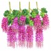 M2cbridge 12 Pcs 3.6 Feet Artificial Wisteria Vine Ratta Silk Flowers Home Party   132598552370